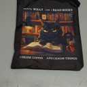 Inspirational Quotes Book Sleeve, Book Covers with Zipper, Book Sleeves for Book Lovers, Cat & Book Book Pouch Protector, That's What I Do I Read Books I Drink Coffee and I Know Things
