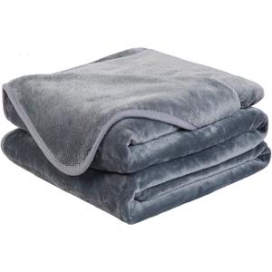 Soft King Size Blanket All Season Warm Fuzzy Microplush Lightweight Thermal Fleece Blankets for Couch Bed Sofa,90x108 Inches,Gray