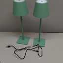 KDG 2 Pack Cordless Table Lamp,Portable LED Desk Lamp, 4000mAh Battery Operated, 3 Color Stepless Dimming Up, for Restaurant/Bedroom/Bars/Outdoor Party/Camping/Coffee Shop Night Light(Green)