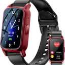 Fall Detection Smart Watch for Seniors with GPS Tracking, SOS Alert & HD Video Call, Waterproof Fitness Tracker for Dementia/Alzheimer’s, 4G Safety (Casual, Red)