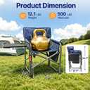 Suteck Camping Directors Chair with Side Table, Folding Chairs, Blue