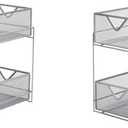 Mind Reader, Supply Storage, Makeup Accessory Organizer, 12 x 8 x 12, Silver (Pack of 2)