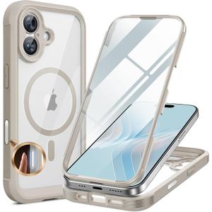 Miracase for iPhone 17 Case 6.3'', Full-Body Military Grade Drop Protection Outdoor Phone case with Built-in Glass Screen &Camera Control,Easy Installation,No Gap,Compatible with MagSafe, Gray