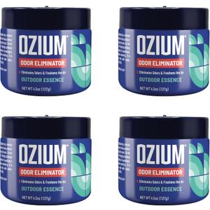 Ozium 4.5 Oz. 4 Pack Odor Eliminating Gel for Homes, Cars, Offices and More, Outdoor Essence, 4 Pack