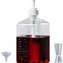 Large Capacity Syrup Dispenser for Coffee Bar, Pump Dispenser 54oz 1600ml PET Syrup Bottle w Measuring Cup and Funnel, Dispenser Bottle w Upgraded Pump