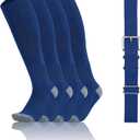 QBK Toddler Baseball Socks And Belt Youth Softball Tee Ball Combo Set for Boy Girl (2 Pairs of Socks & 1 Belt) Royal Blue 2-4T