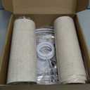 Small Lamp Shades Set of 2, Beige Drum Lampshades 8.7''Top X 8.7'' Bottom X 7.9'' High, Replacement Lamp Shades Natural Linen for Table Lamps Floor Lamps Chandelier Lamps, Easy Assembly Required