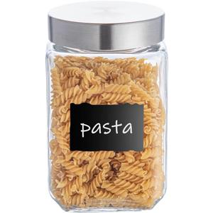 Restaurantware Vetri 58 Ounce Glass Storage Jar 1 Dishwashable Glass Cookie Jar - Airtight Seal Hot & Cold Friendly Clear Glass Glass Candy Jar For Kitchen Laundry Or Storage