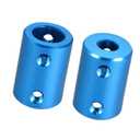2Pcs Shaft Coupling 6.35mm to 10mm Bore Coupler Connector Joint Motor Accessories D16mm x L25mm for 3D Printer Encoder CNC Machine,Sky Blue