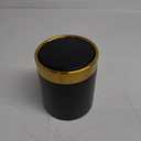 Mini Trash Can with Lid, Metal Small Tiny Mini Trash Bin Can, Mini Countertop Trash Cans for Desk Car Office Kitchen, Swing Top Trash Bin 1.5 L/0.40 Gal (Black)