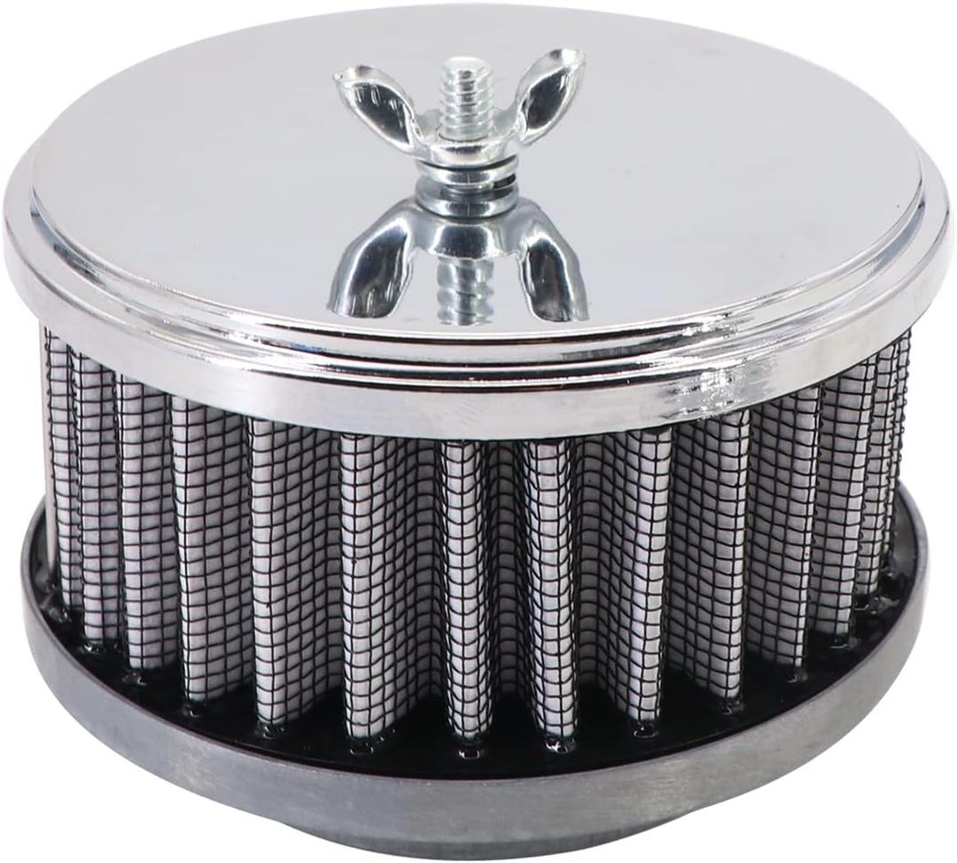 KIPA Chrome Air Cleaner Filter 4" x 2" assembly Fits for carburetor with 2 5/8" or 2 5/16" neck diameter Washable 7151 4354 1489 6475 4790