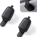 MLY 2PCS Sunglass Holders for Car, Magnetic Leather Sun Visor Sunglass Holder Clip, Eyeglass & Ticket Clip, Universal Car Visor Accessories for Men and Women (Black)