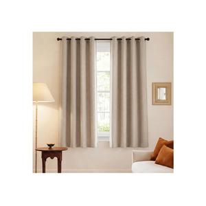 NICETOWN Natural Full Blackout 72" Long Curtains for Kitchen, 52" W Grommet Farmhouse Drapes Insulated Flax Textured Full Light Blocking Window Draperies for Bedroom, 2 Panels Set