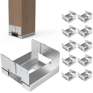 10 PCS 4x4 Post Anchor Base Adjustable Wood Post Brackets, Metal Post Base Holder for Concrete for Deck Patio/Gazebo/Pergola,Adjustable Galvanized Post Bracket
