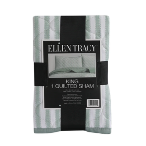 Ellen Tracy™ Stripe Single King Quilted Sham - Green