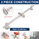 NearMoon Shower Slide Bar with Height/Angle Adjustable Handheld Shower Holder, Bathroom SUS 304 Stainless Steel Shower Head Holder for Bath (Adhesive, Brushed Nickel)