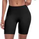 CHRLEISURE High Waisted Spandex Biker Shorts, Workout Booty Soft Yoga Shorts for Women (Black, M)
