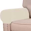 Turquoize Stretch Armrest Covers for Chairs and Sofas Couch Arm Covers for Sofa Spandex Jacquard Armrest Cover Anti-Slip Furniture Protector Washable Armchair Slipcovers for Recliner Set of 4,Natural