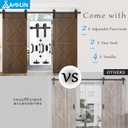 Arti-Life 10ft Heavy Duty Sturdy Sliding Barn Door Hardware Kit with Door Hook and 2 Handles, Double Door-Smoothly and Quietly, Easy to Install - Fit 1 3/8-1 3/4" Thickness & 30" Wide Door Panel