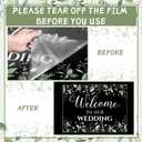 Welcome Wedding Sign - 24 x 18 Inch Acrylic Greenery Eucalyptus Sign for Wedding Reception, Ceremony, Lawn, Indoor