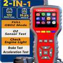 OBD2 Enhanced Scanner and Battery Tester 2-in-1, Car Code Reader and Engine Fault Diagnostic Tool for 1996+ OBDII Protocol Carsred