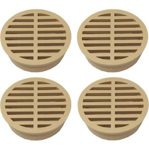4" Outdoor Round Flat Drain Grate Cover (4, Tan)
