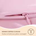 100% Pure Mulberry Silk Pillowcase for Hair and Skin, King Size 20*36 Cooling Silk Pillow Case by Zipper Closure, Smooth and Soft Dual Sides Silk Pillow Cover for Women. (Pink, King-1 Pcs)