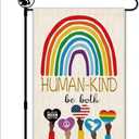 Hafhue Human Kind Be Both Welcome Garden Flag Yard Outdoor Farmhouse Decorations, Be Kind Flag Gift for Families Friends, Ally flag, Disability Flag, Equality Flags, Indigenous People Garden Flag(B)