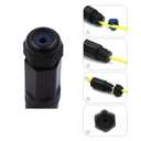 VCE Waterproof RJ45 Coupler IP68 (5.3 in), CAT6/CAT5E/CAT5 Female to Female Coupler Connector Shielded 8Pin for Outdoor Ethernet LAN Cable, 2 Pack