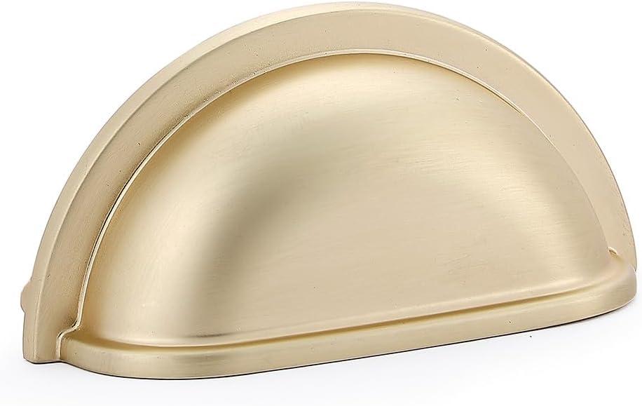 HARPOON Bin Cup Drawer Handles Hardware 5 Pack of Kitchen Cabinet Pulls, 3" Inch 76mm Brushed Gold