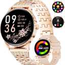 Smart Watches for Women with 1.32" AMOLED Display, Bluetooth Calling, 121 Sports Modes, Heart Rate & Sleep Monitor, Fitness Tracker, IP68 Waterproof, 2 Bands, Compatible with Android iOS