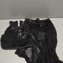 Women Lyrical Dance Costume Halter Floral Sequins Crop Top High-Low Skirt with Briefs Adult Contemporary Dance Dress (X-Small, Black)