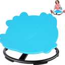 Sensory Spinning Chair for Autistic Kids, ADHD Swivel Chair Training Body Coordination, Metal Base Non-Slip Indoor and Outdoor Activity Toys (Blue)