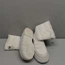 Viapipa White Snow Boots for Women Waterproof Platform Winter Boots with Side Zipper & Adjustment Buckle Design, Anti-Slip Warm, Comfortable Outdoor Booties, White,Size 8