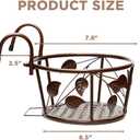 Hanging Railing Planter Flower Pot Holder Baskets Iron Art Hanging Baskets Flower Pot Holder Hanger Potted Plants Rack Plant Iron Racks Over The Rail Fence for Patio Balcony Porch
