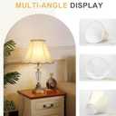 Medium Lamp Shades Set of 2, Cream Lamp Shade for Floor Lamps Table Lamps, 6.1"Top x 13"Bottom x 9.6"High, Scalloped Lamp Shade with Petal Edge Braid, Spider, Harp Holders Included, Assembly Required