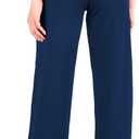 Yogipace Women's Petite/Regular/Tall Wide Leg Yoga Pants with Pockets Lightweight Drawstring Relaxed Fit Lounge Sweatpants (Blue, XL)