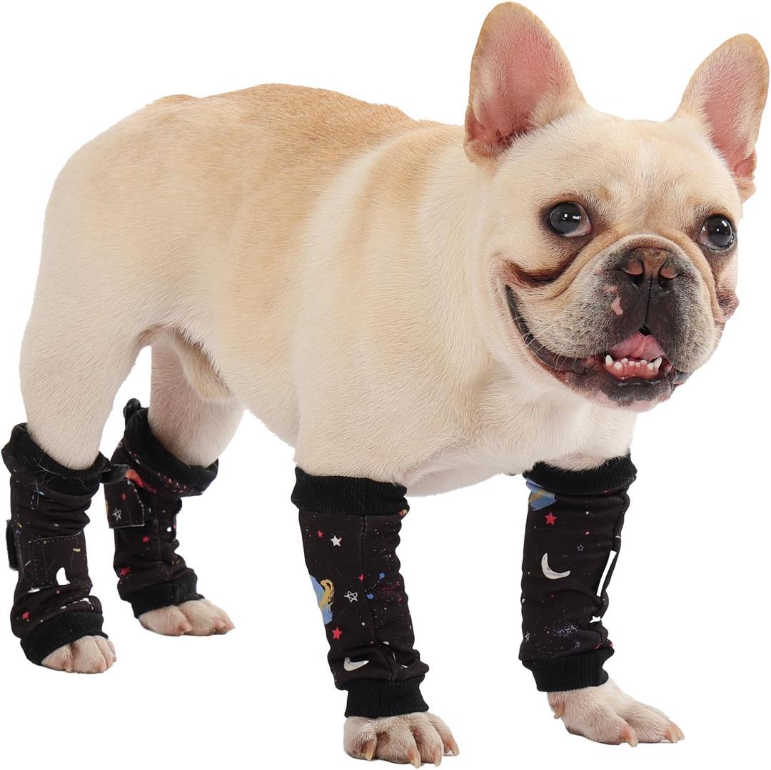 PetWarm Dog Recovery Sleeve 4pcs Set, Dog Leg Sleeve, Ideal for Comfort and Support During Pet Recovery, Suitable for Active or Support Recoverying Pet Use, Black, S