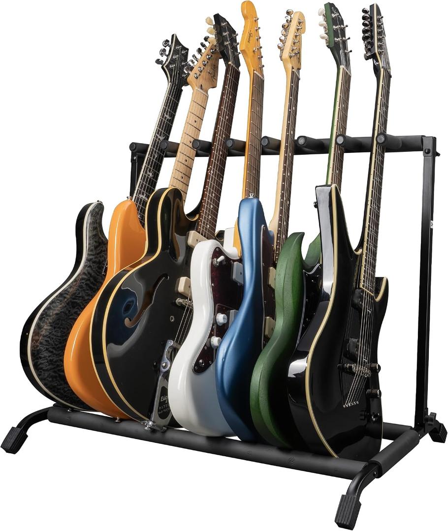 Gator Frameworks Rok-It Series Multi Guitar Stand Rack with Folding Design, Holds up to 7 Electric or Acoustic Guitars (RI-GTR-RACK7)