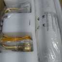 AMZASA Farmhouse Chandelier, 5-Lights Visual Comfort Gold Light, Muted Gold with White Fabric Shade, Linear Island Lighting Fixture for Kitchen, Dining Room