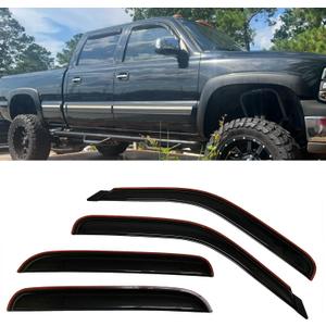 In-Channel Style Smoke Window Sun Rain Visor Vent Guard Shade Compatible with Chevrolet Silverado Crew Cab 2001-2006 In-Channel Style Smoke Window Sun Rain Visor Vent Guard Shade Compatible with Chevrolet Silverado Crew Cab 2001-2006