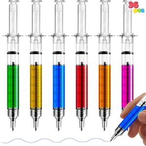 JOYIN 36pk Retractable- Syringe Pens Bulk Party Favors Fun Nurse Pens, Multi Color Novelty Nursing School Supplies, Halloween Party Favors