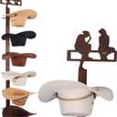 Cowboy Hat Rack Holder for Wall - Wild Western Style Design Hat Organizer with 6 Hat Hooks for Wall Mount, Hat Stand and Hanger for Storage and Organization , Gifts for Men Dad Christmas(Cowboy Lover)