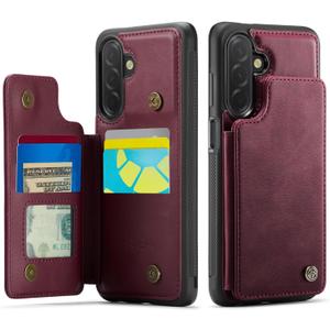 Vinich for Samsung Galaxy A36 Wallet Case with Card Holder, RFID Blocking Credit Slots Kickstand Shockproof Phone Cover Fit for Galaxy A36 6.7" Burgundy