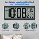 WallarGe 14.5'' Large Digital Wall Clock Battery Operated with Jumbo Numbers, Temperature and Date - Easy to Read and Set, Auto DST