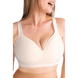 SHAPERMINT Sweetheart Bras for Women  Wireless Push Up Bra with Support, Full Coverage Seamless Bralette (X-Large, Chai)