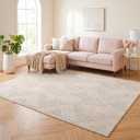 Bsmathom 8x10 Washable Area Rug, Boho Neutral Modern Soft Carpet Mat, Beige