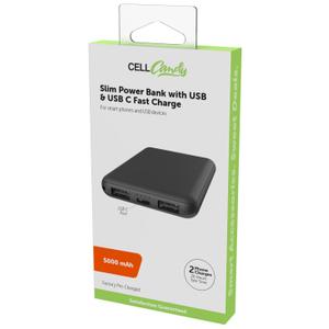 CELLcandy Cell Candy 5000 Mah White/Grey Power Bank