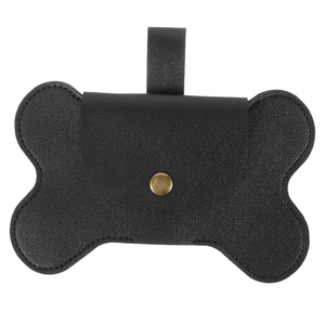 Sosoport Dog Poop Bag Holder Dispenser Reusable Leash Attachment for Convenient Waste Collection for Walking Outdoor Pet Accessory Black Pack of 2