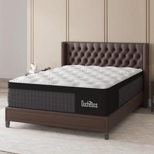 Queen Mattress, 14 Inch Hybrid Mattresses Eurotop with Gel Memory Foam,Motion Isolation Individually Wrapped Pocket Coils Breathable Comfort Soft Pressure Relief 100 Night Trial